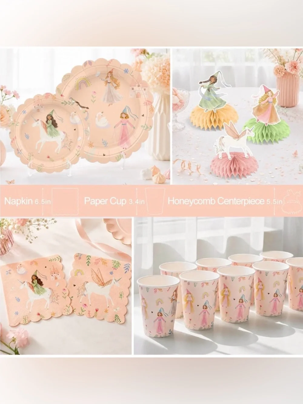 Elegant Pink Peach Princess/Fairy Party Set